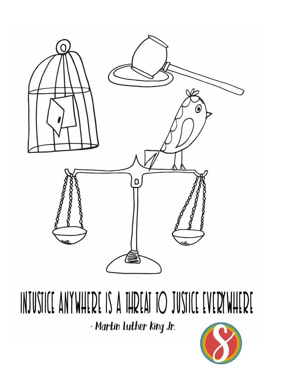 Free MLK Jr Quote Coloring Pages — Stevie Doodles