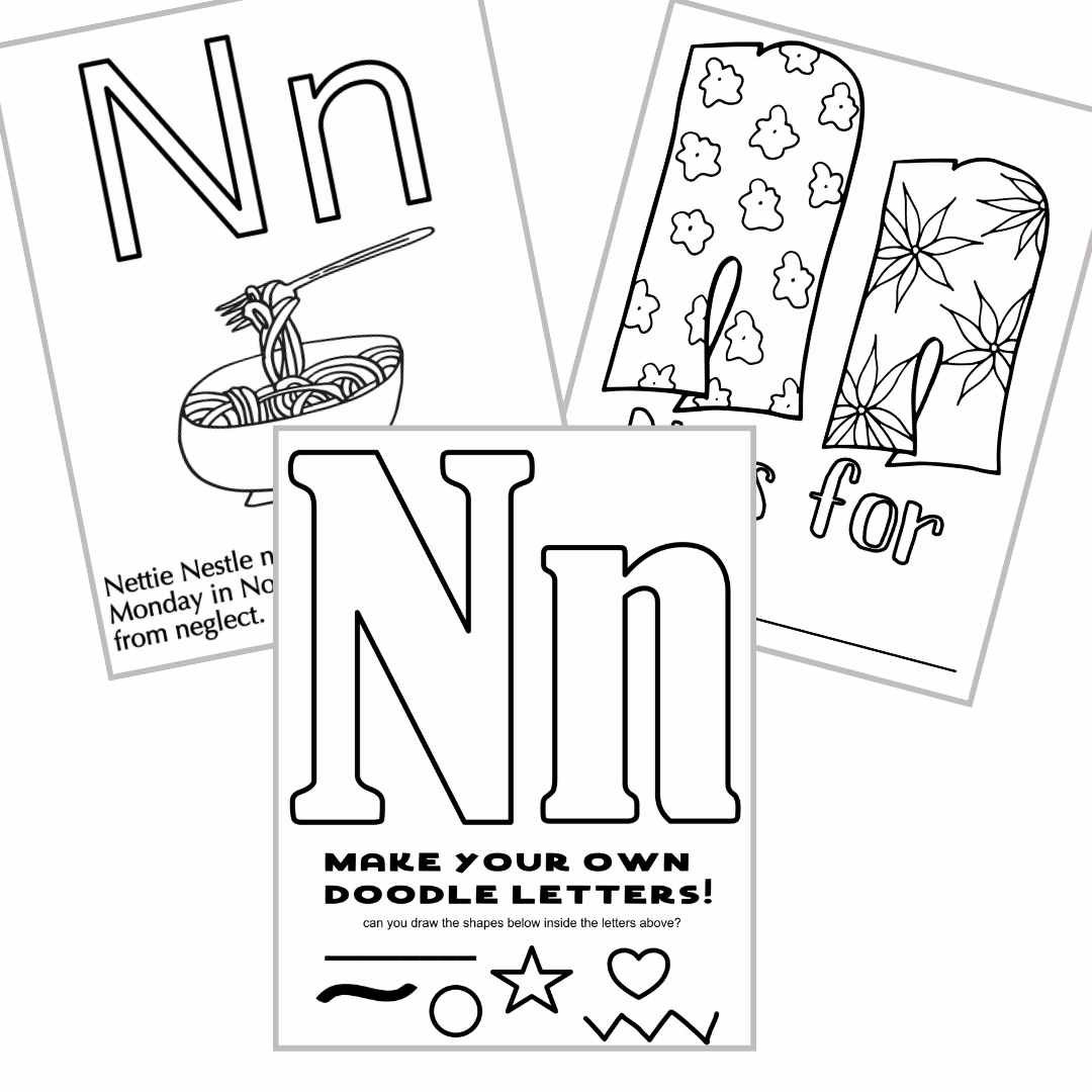 Letter N Coloring Pages