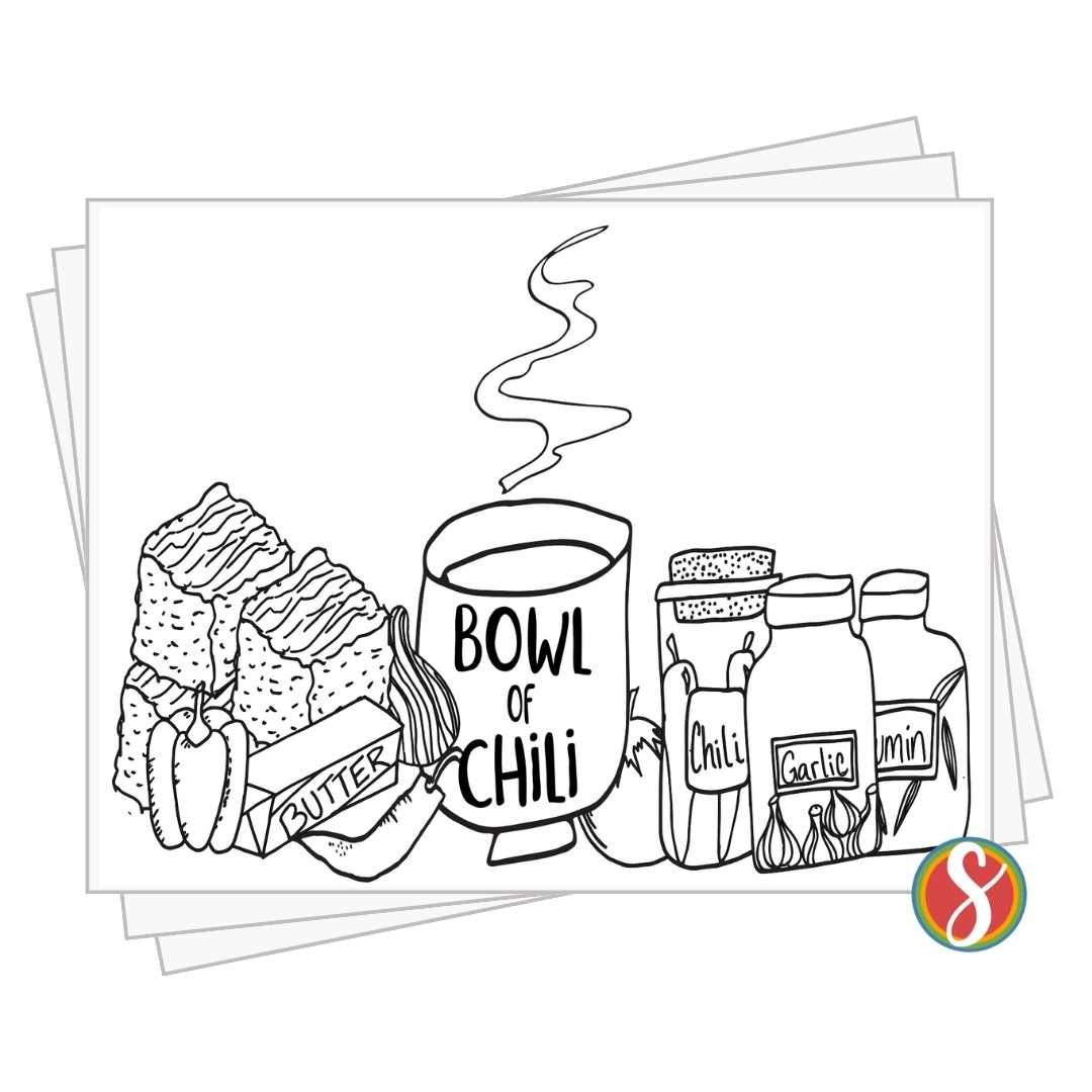 Chili Coloring Pages