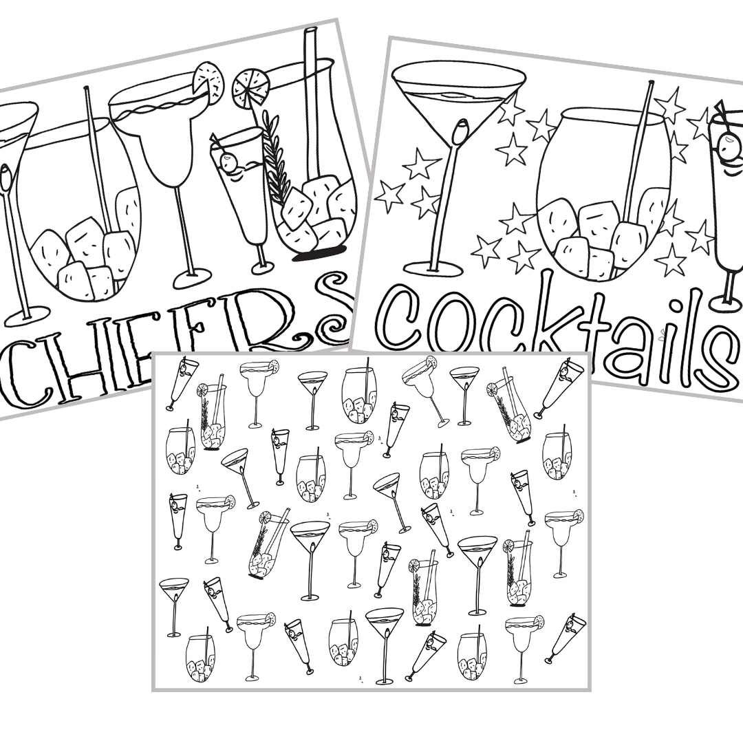 Cocktails Coloring Pages