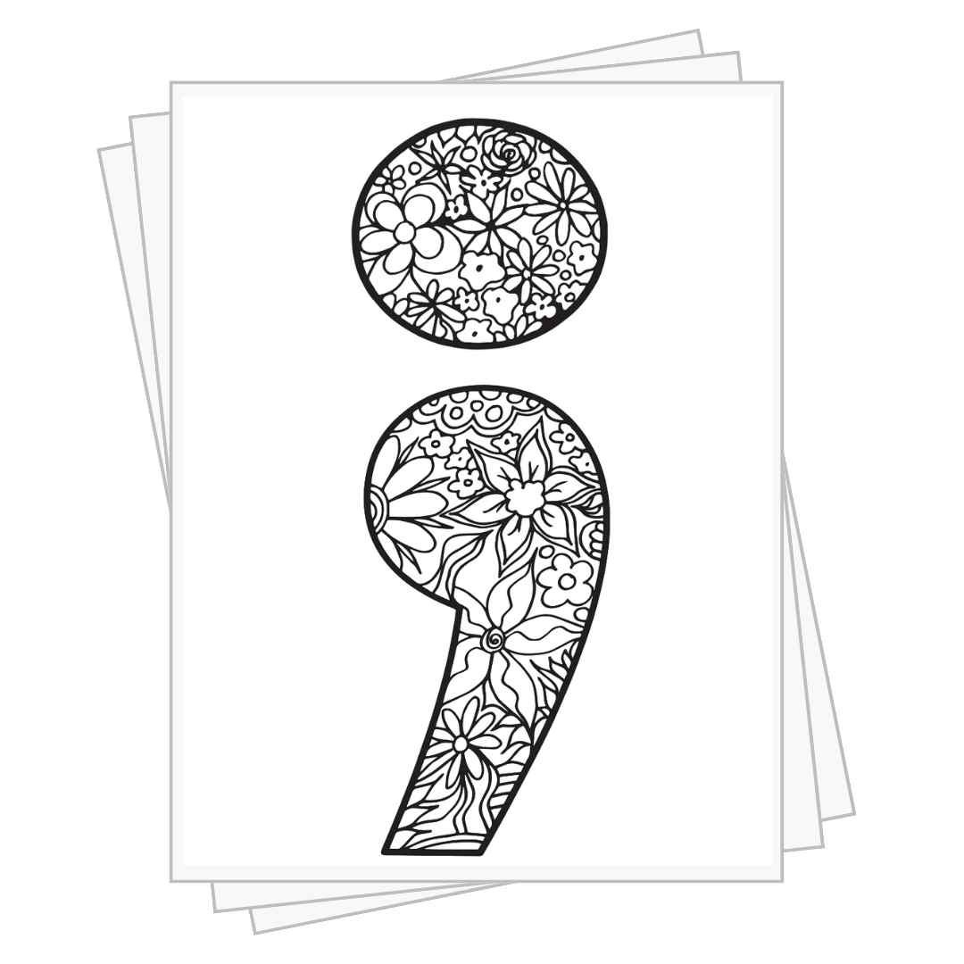 Semicolon Coloring Pages