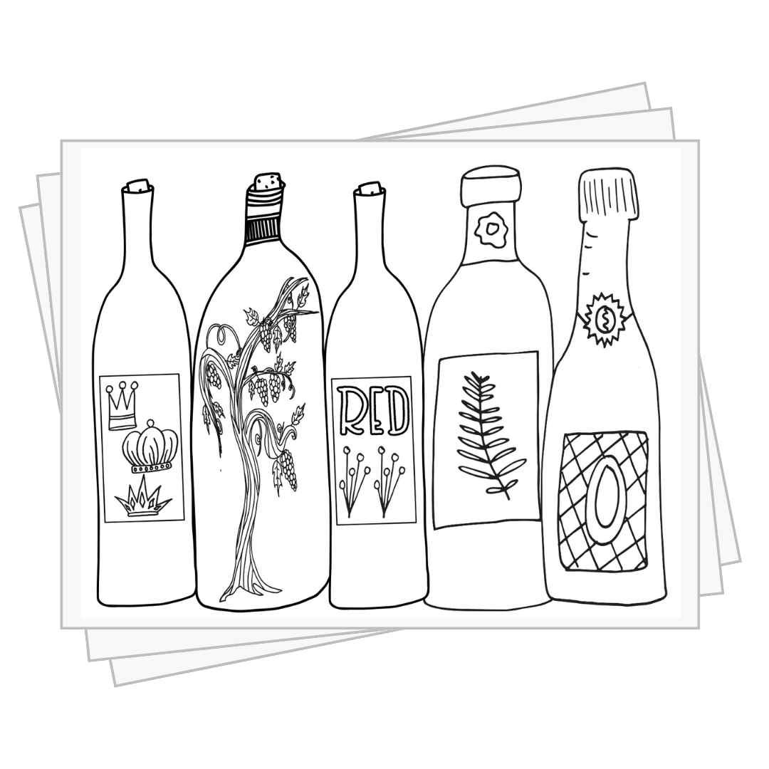 Wine Coloring Pages