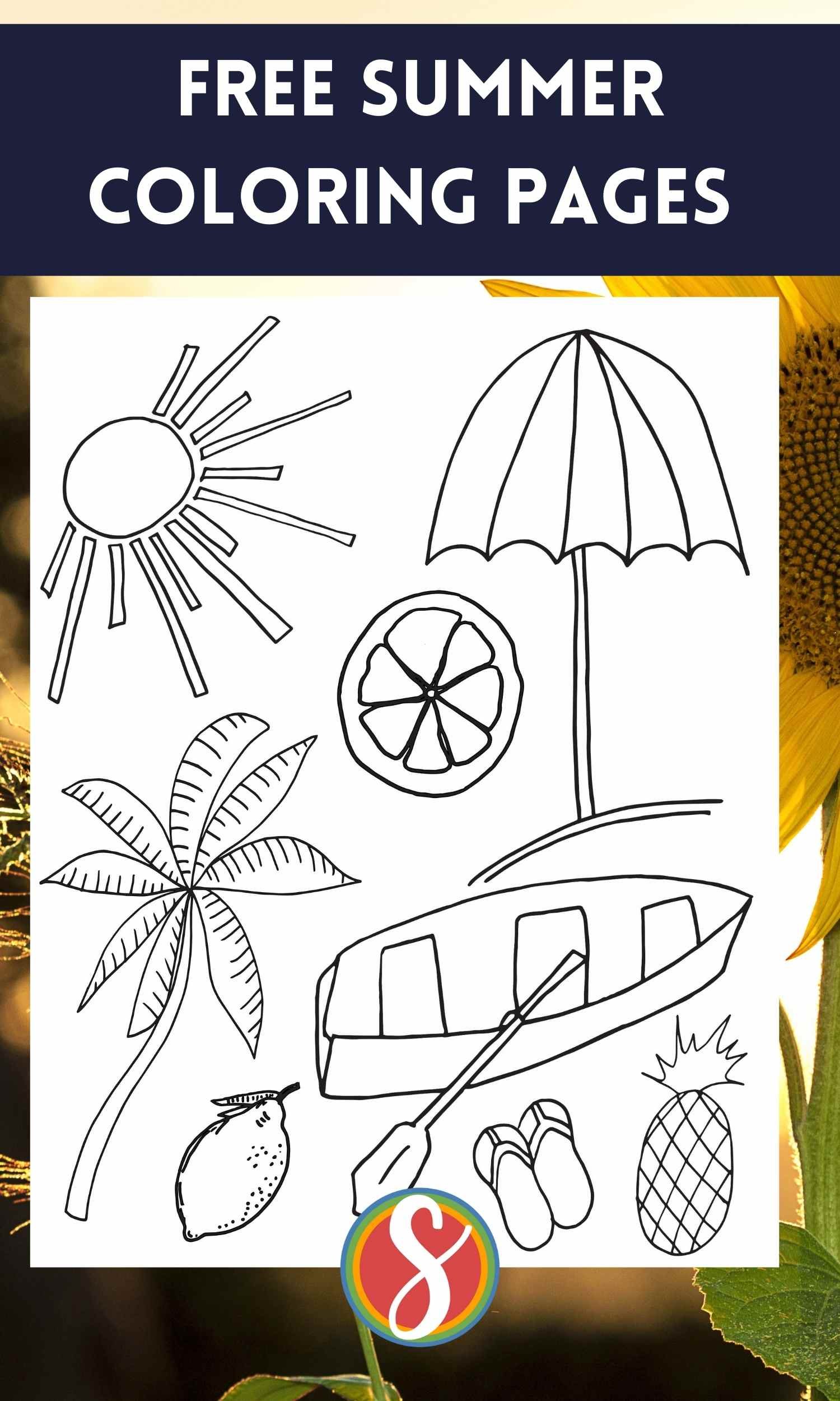 Free Summer Coloring Pages — Stevie Doodles