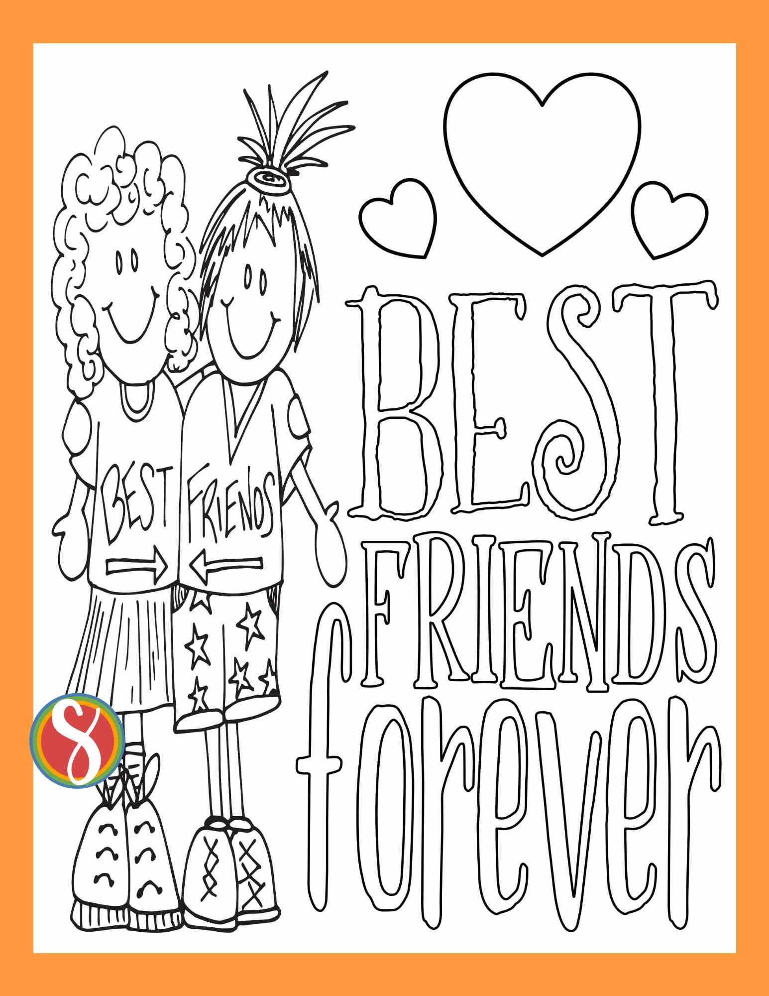 best friend forever coloring page  Cute coloring pages, Cute best friend  drawings, Coloring pages