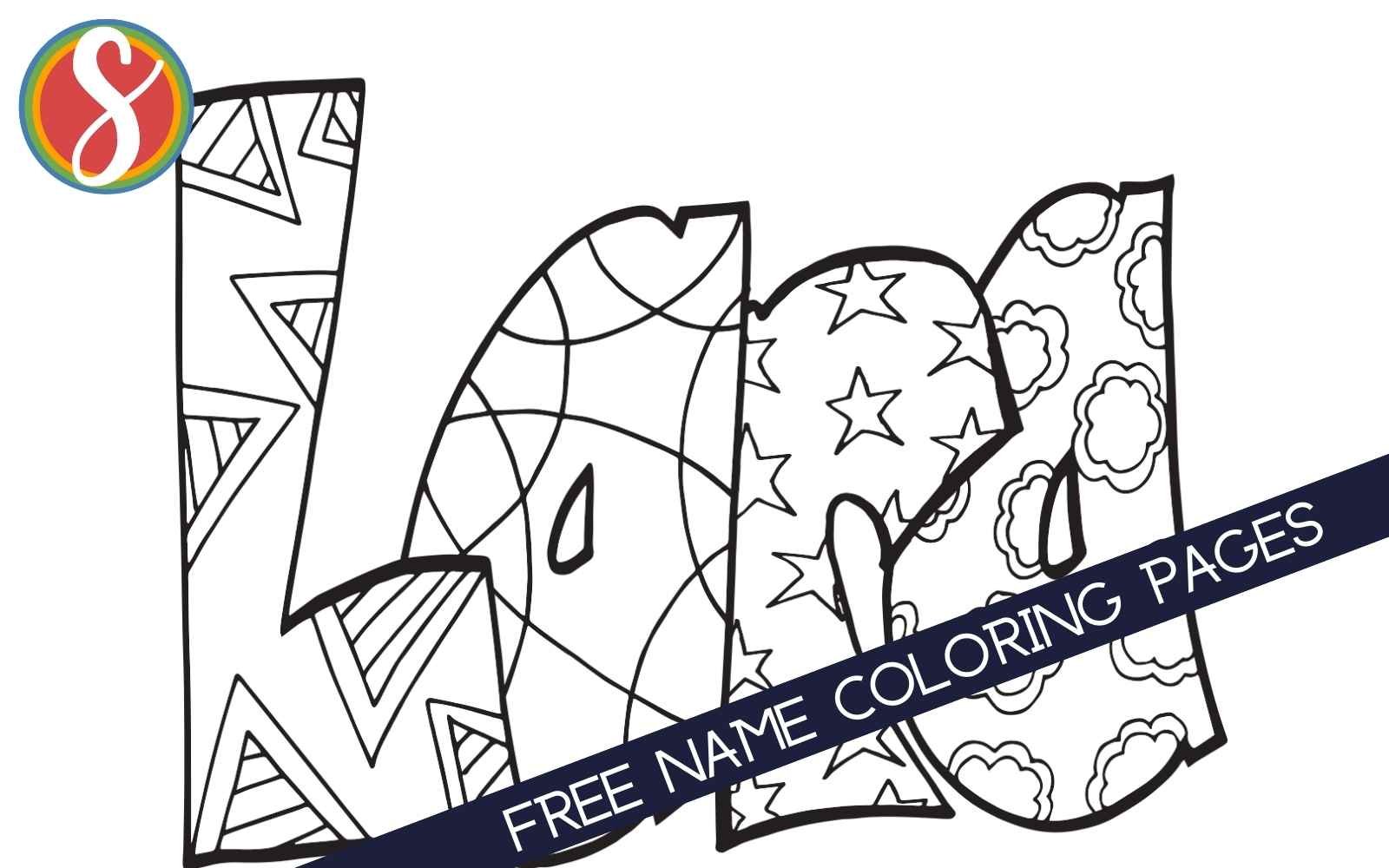 colorable "Lara" name coloring pages