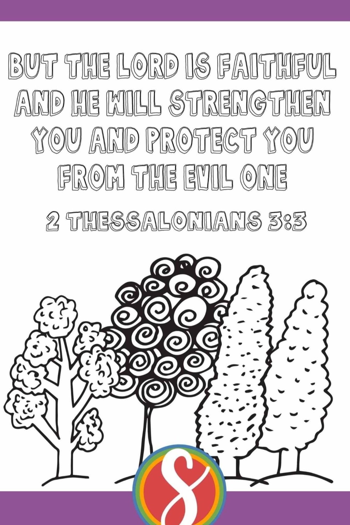 4 colorable trees under colorable text of 2 Theswsalonians 3:3