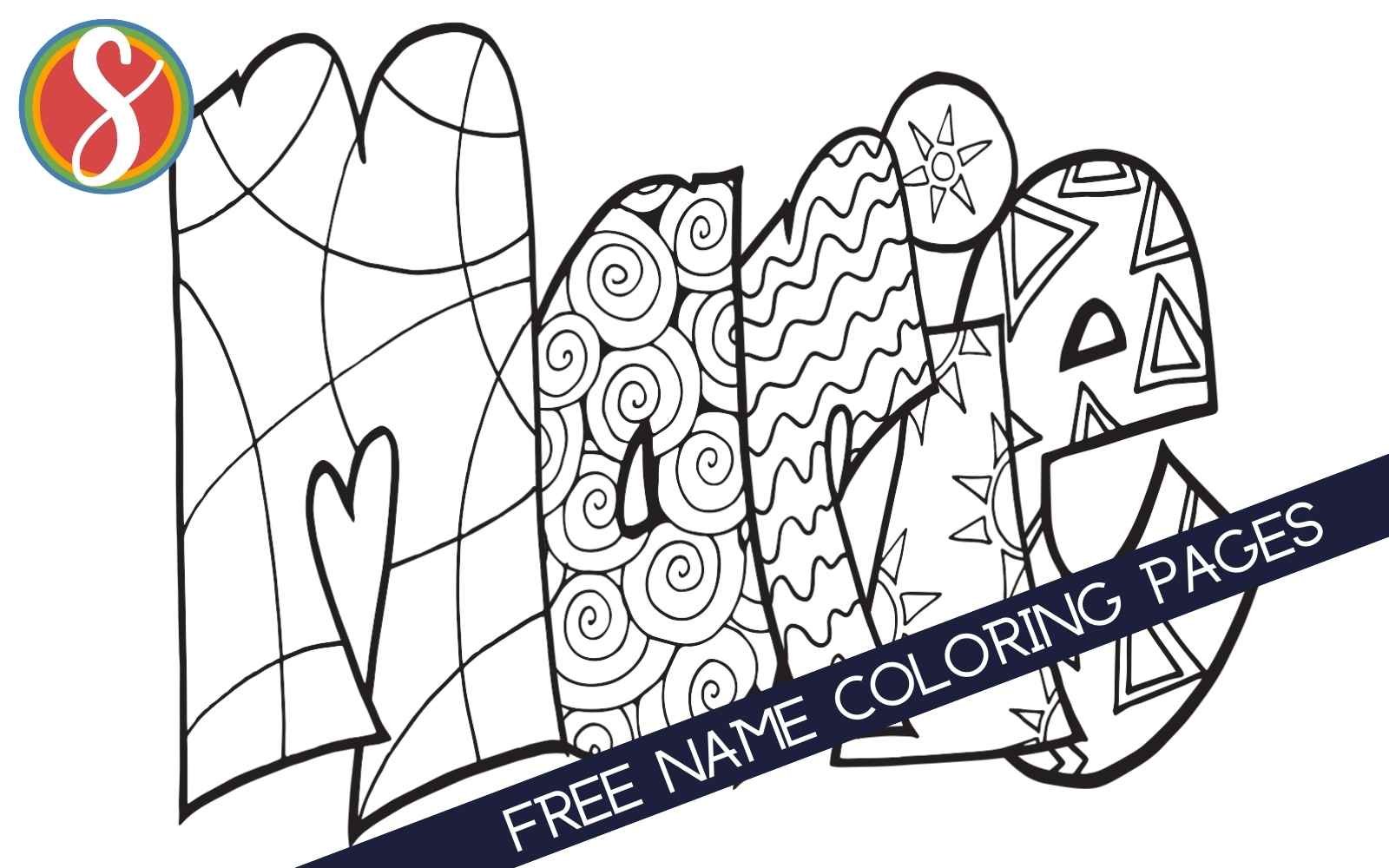 colorable "Marie" name coloring pages