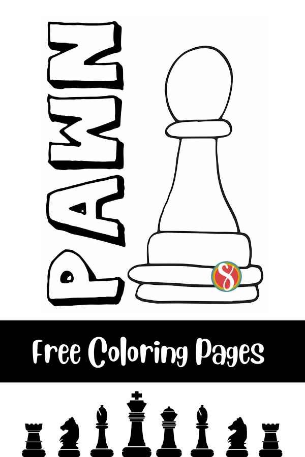 The chess board coloring page printable game