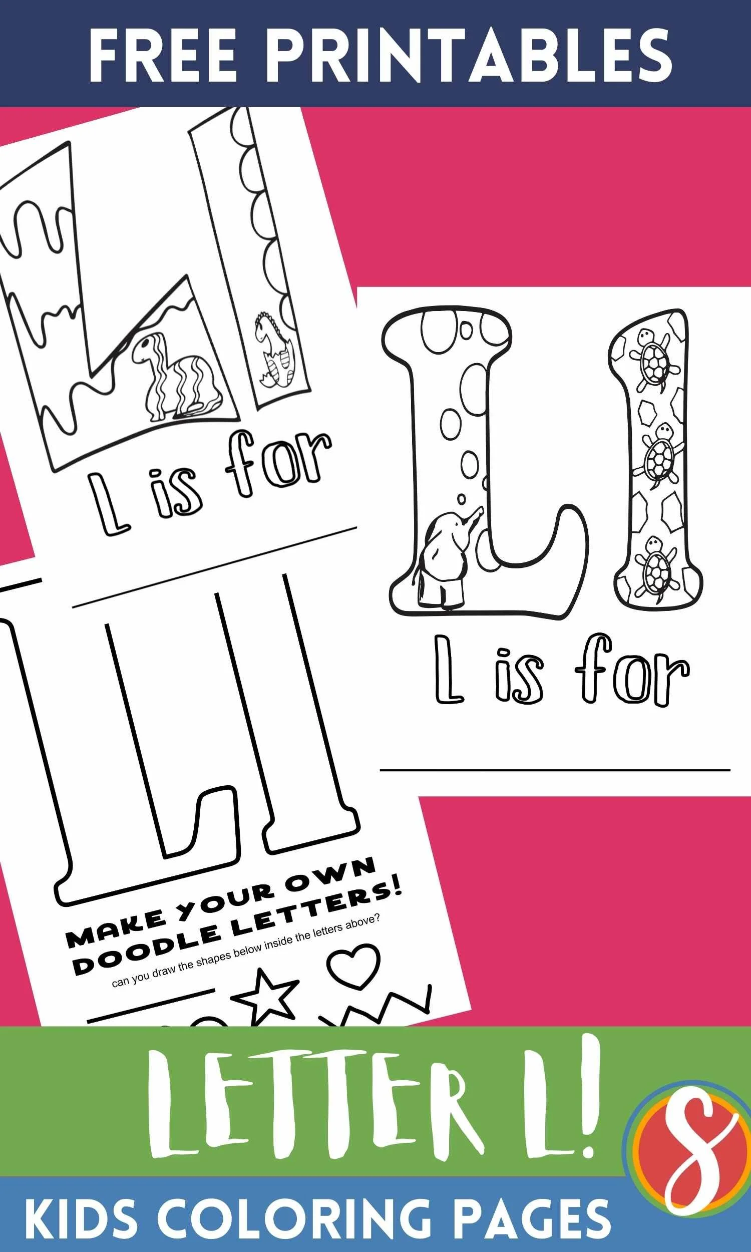 Llama Letter L Coloring Page