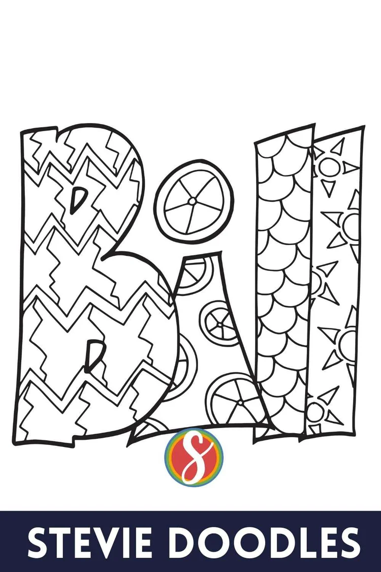 Free BILL Name Coloring Page — Stevie Doodles