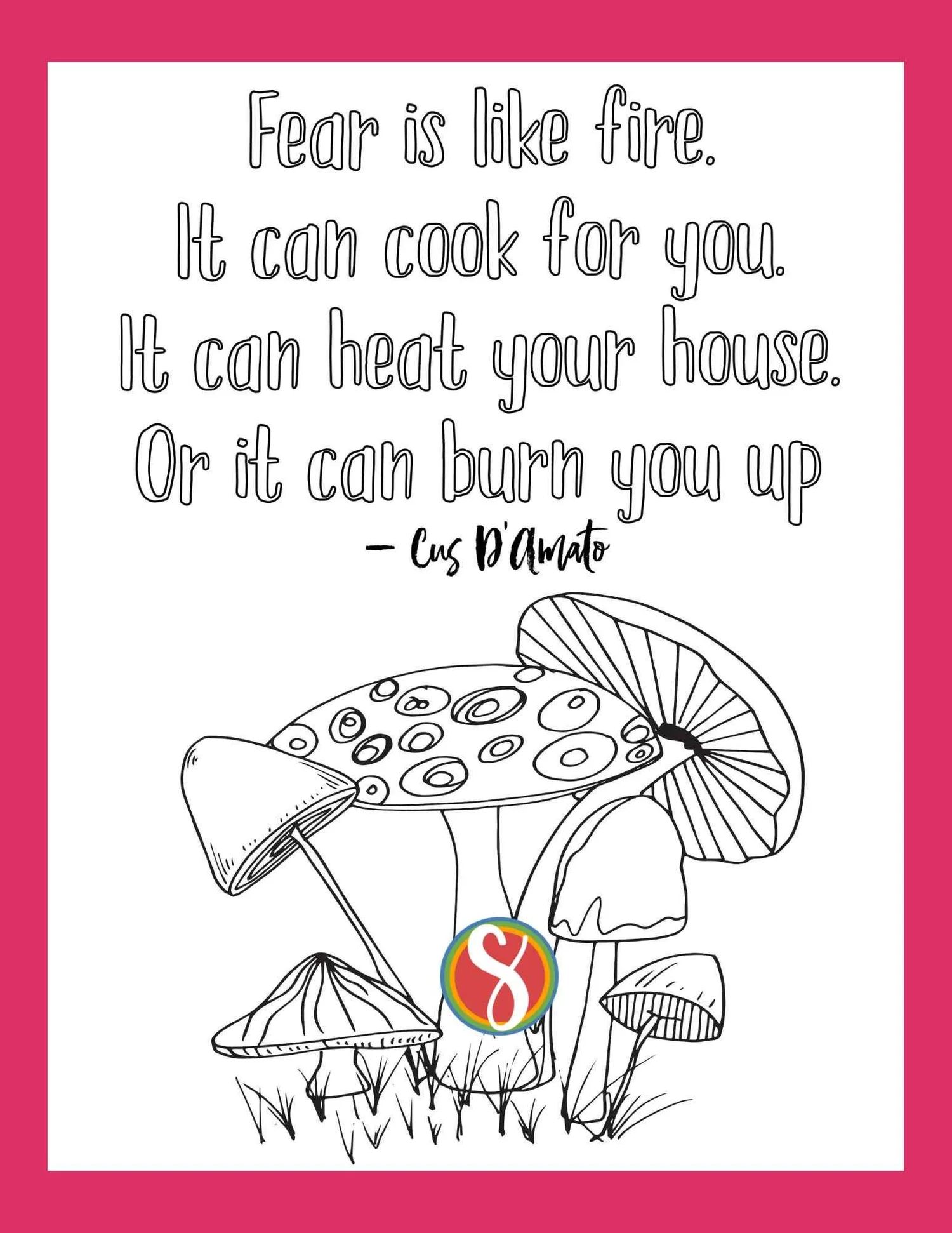 Free Fear Quote Coloring Pages — Stevie Doodles