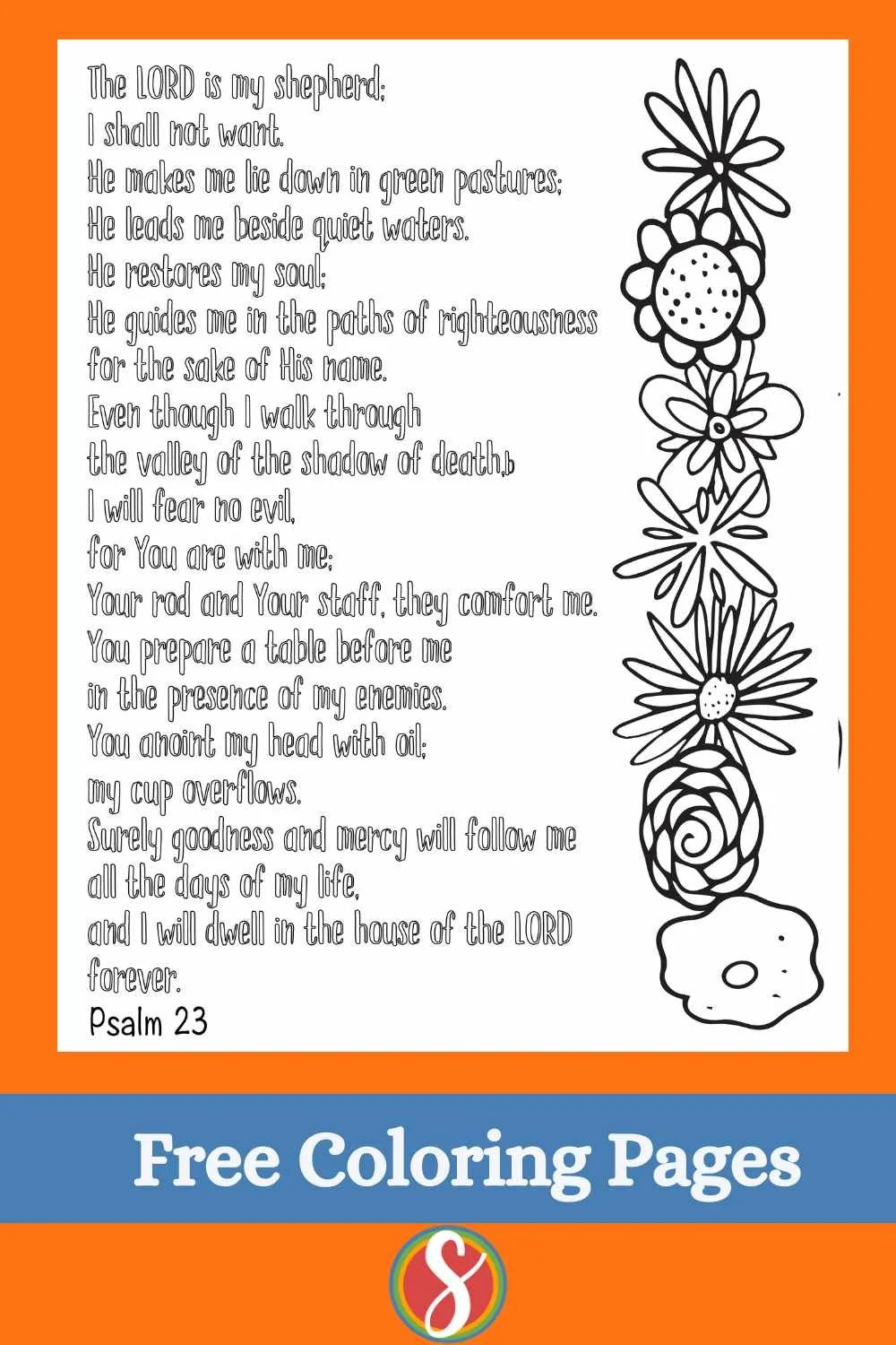 Free Psalm 23 Coloring Pages — Stevie Doodles