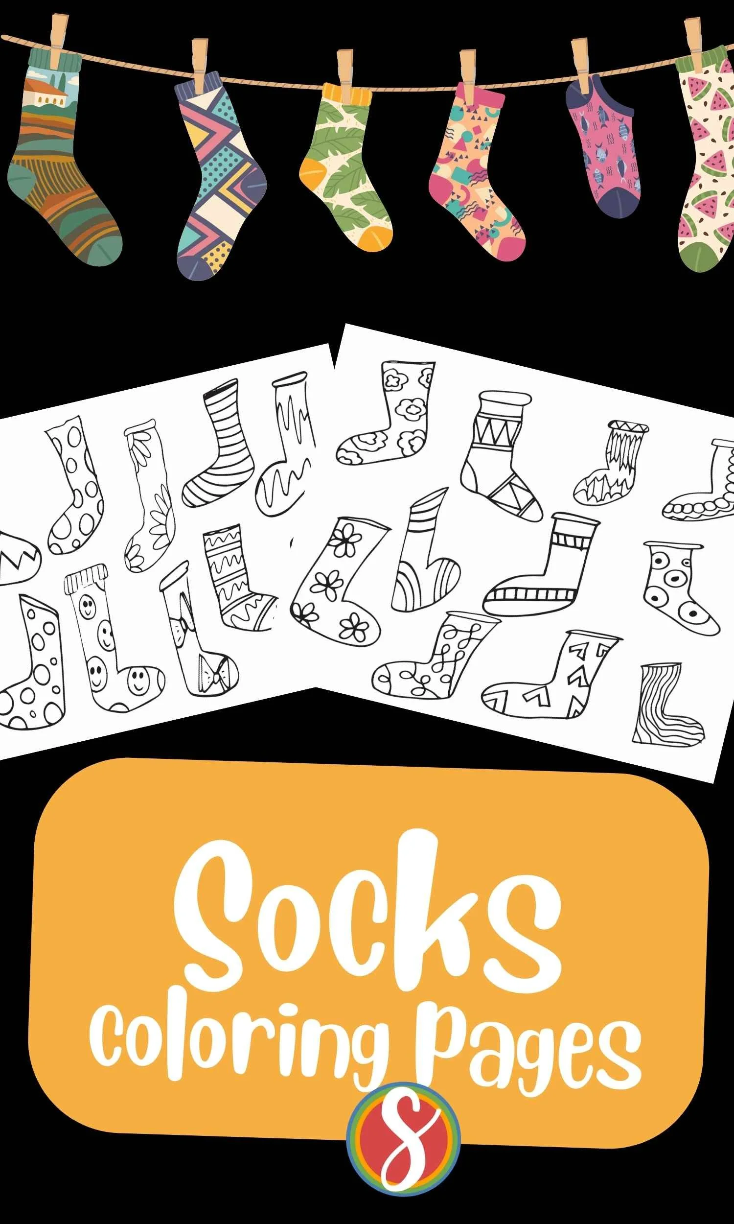Free Silly Socks Coloring Page — Stevie Doodles