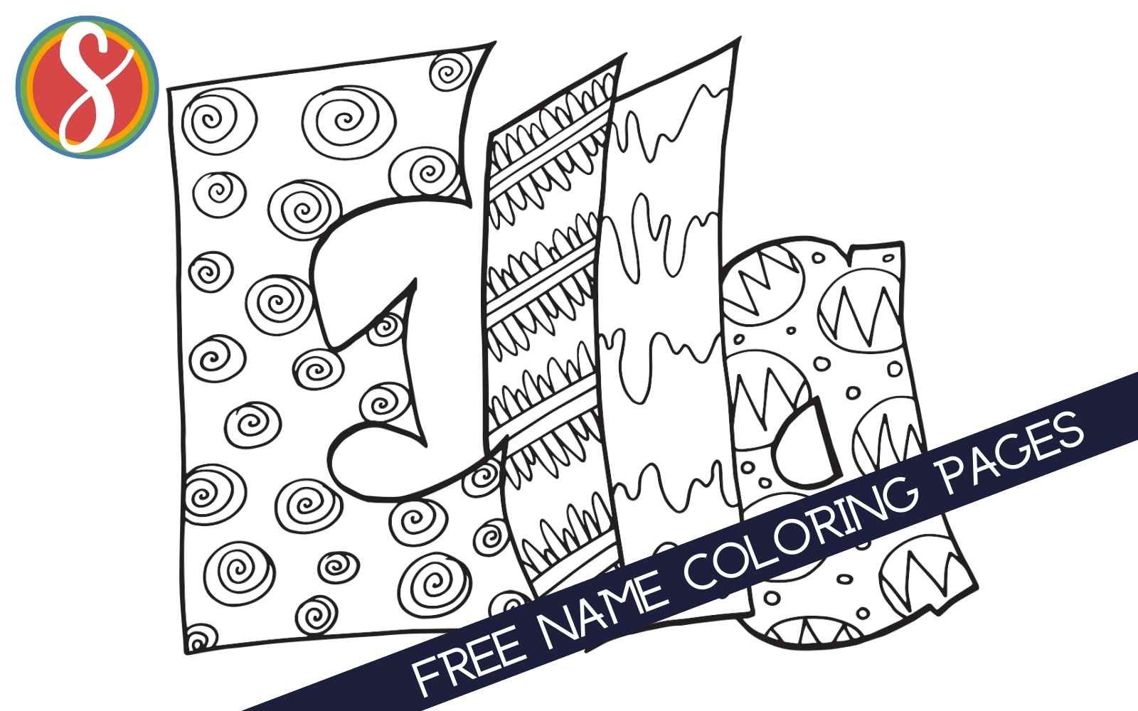 colorable "Ella" name coloring pages