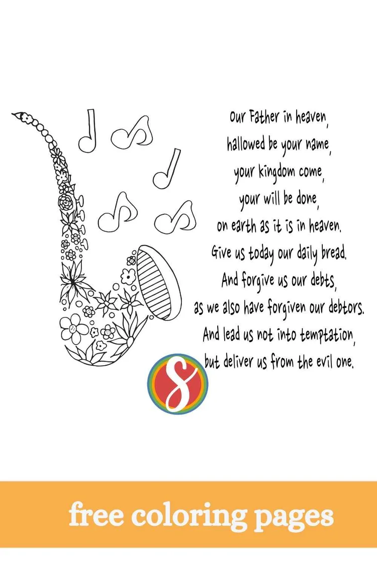 Free Lord's Prayer Coloring Pages — Stevie Doodles