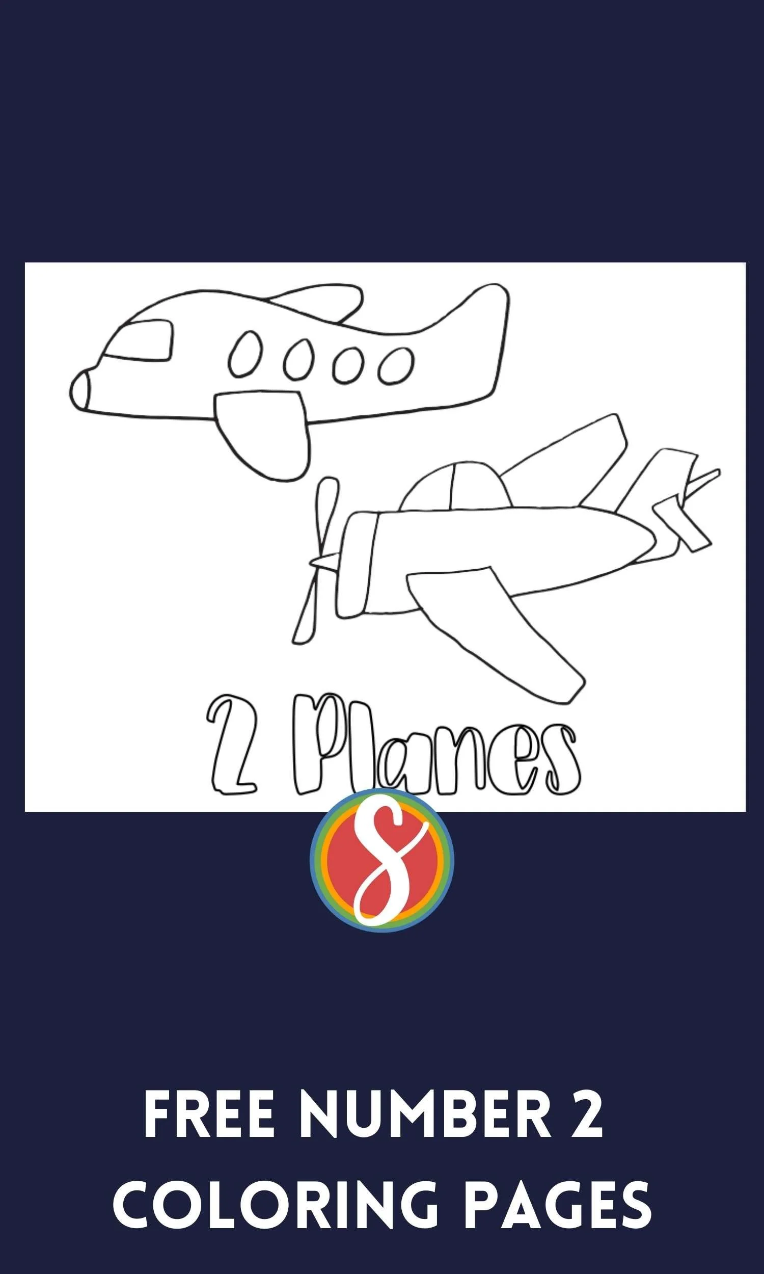 Number 2 Color Page for Toddlers