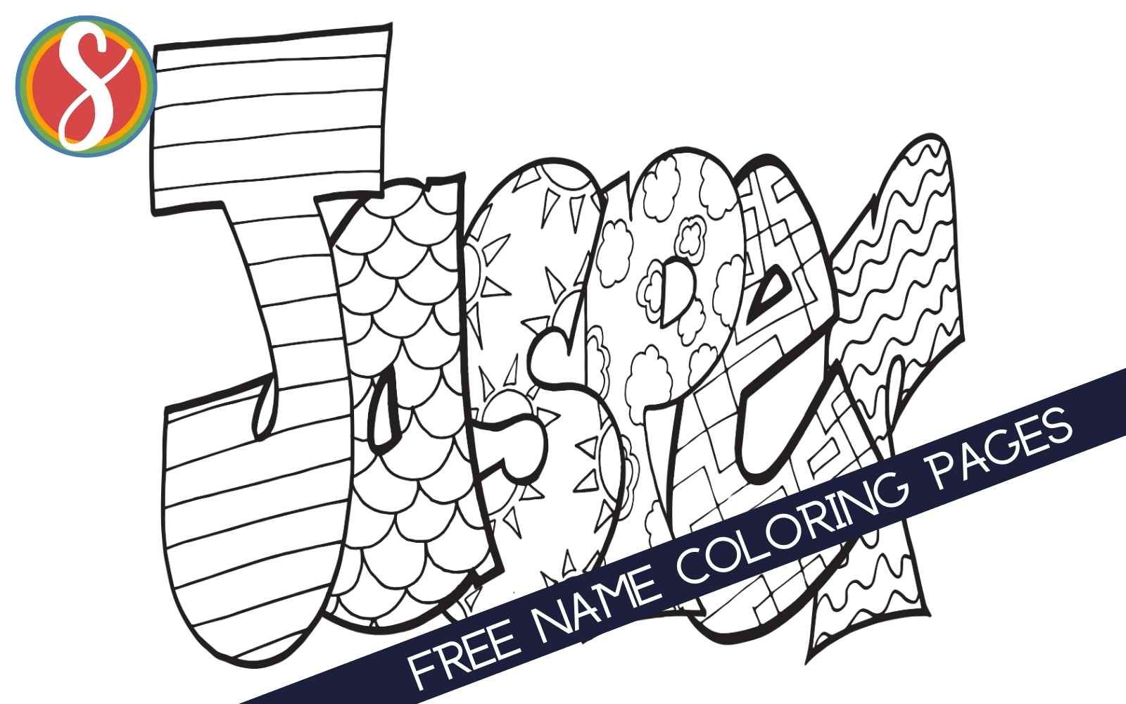 colorable "Jasper" name coloring pages