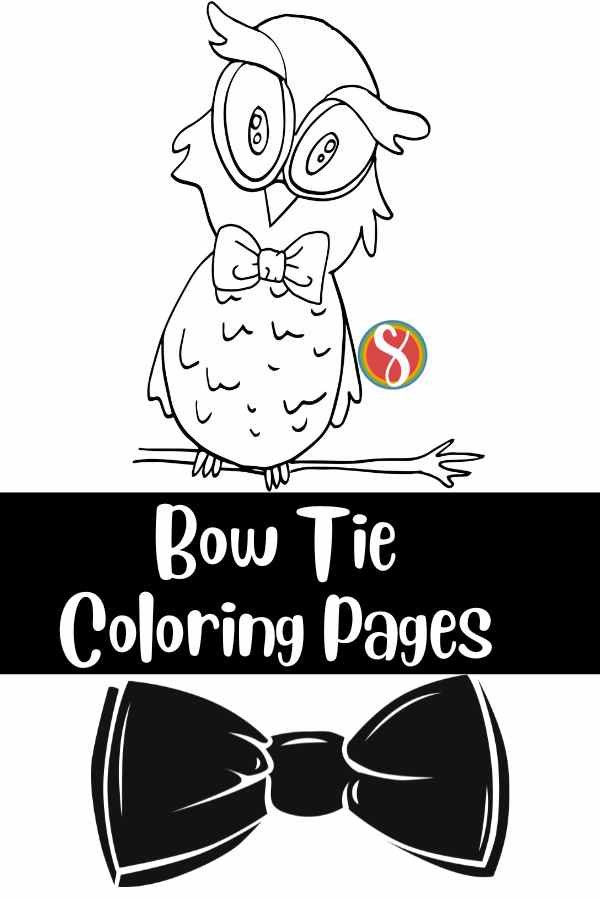 owl wearing a bow tie coloring page