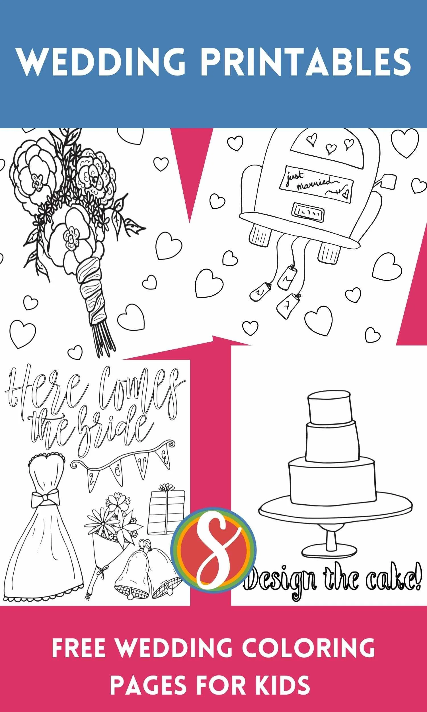 Vivid Wedding Coloring Pages Scene for Your Screen