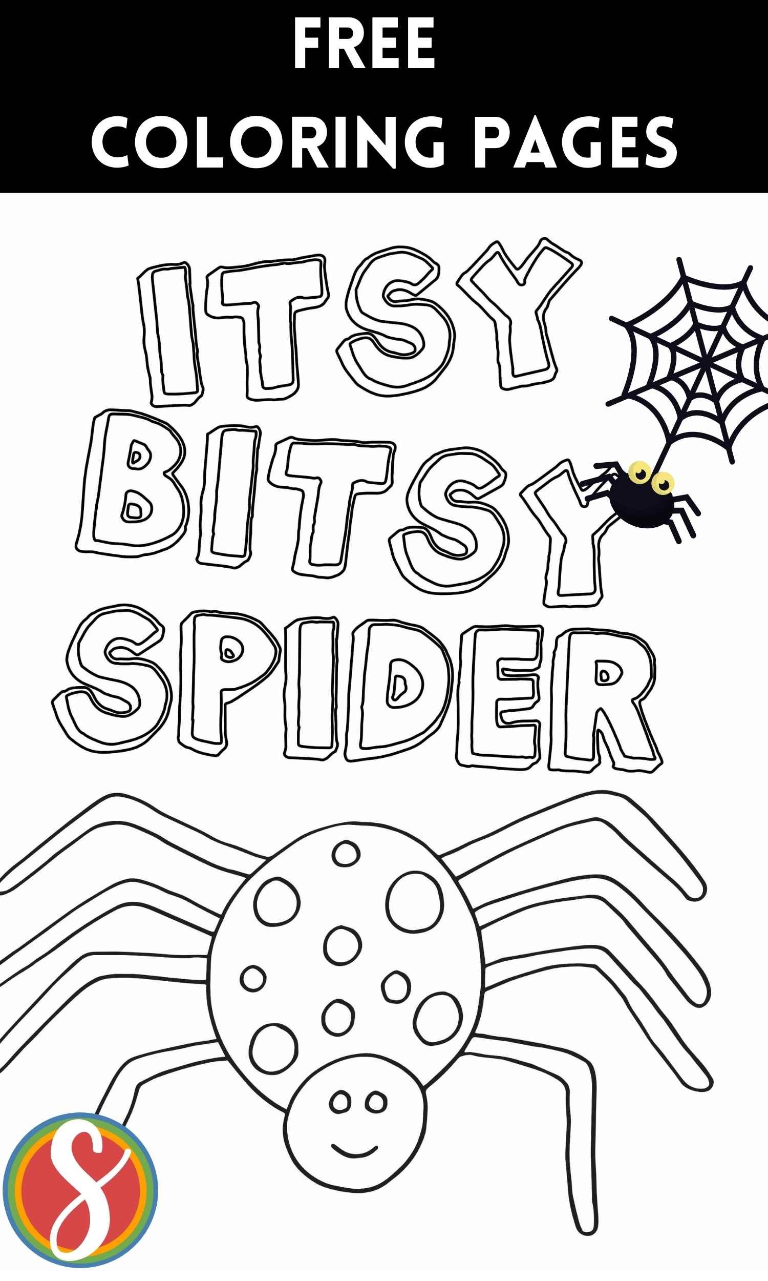 Premium Vector  Itsy bitsy spider from classic song coloring page