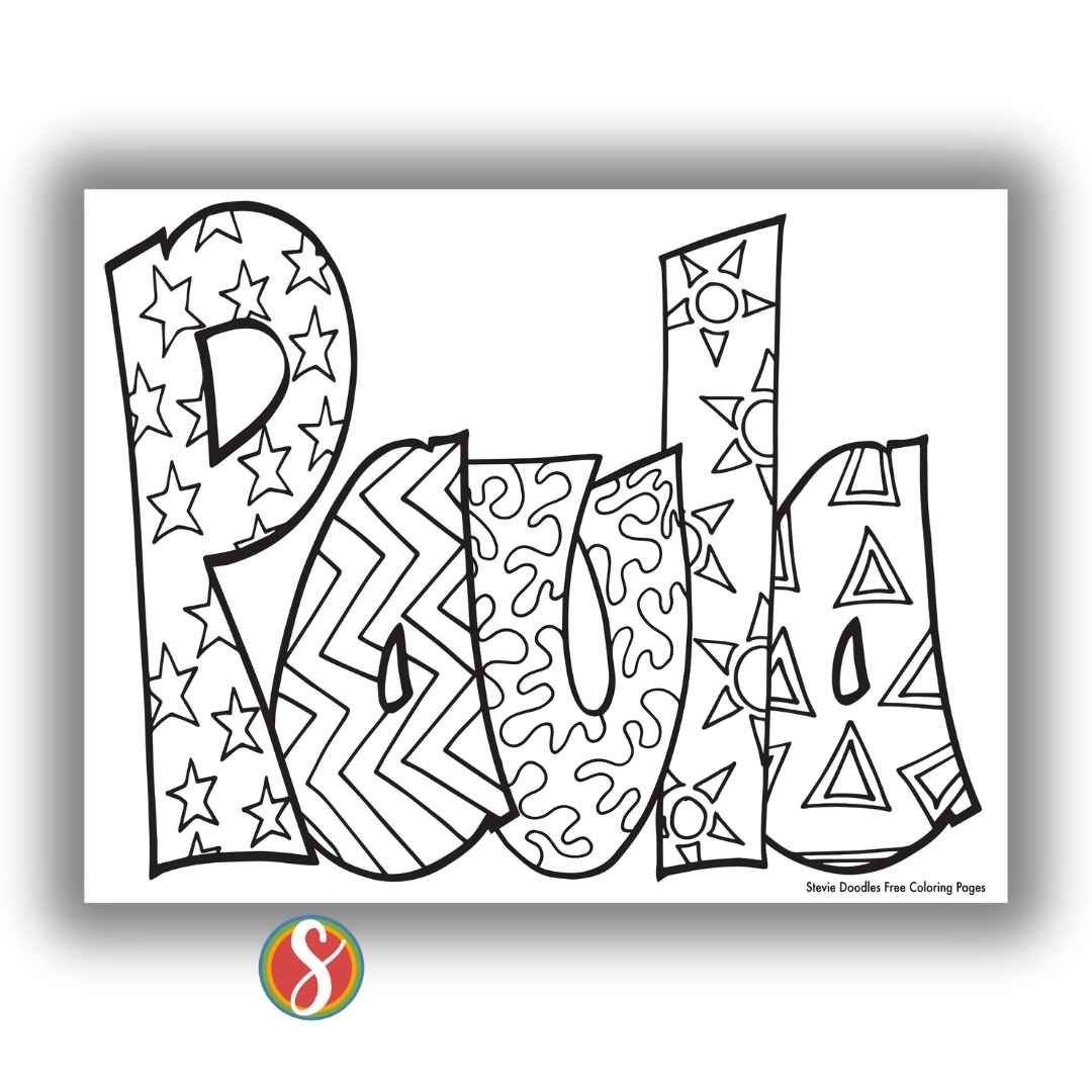 Name Paul Coluring In Free PAULA Coloring Page — Stevie Doodles
