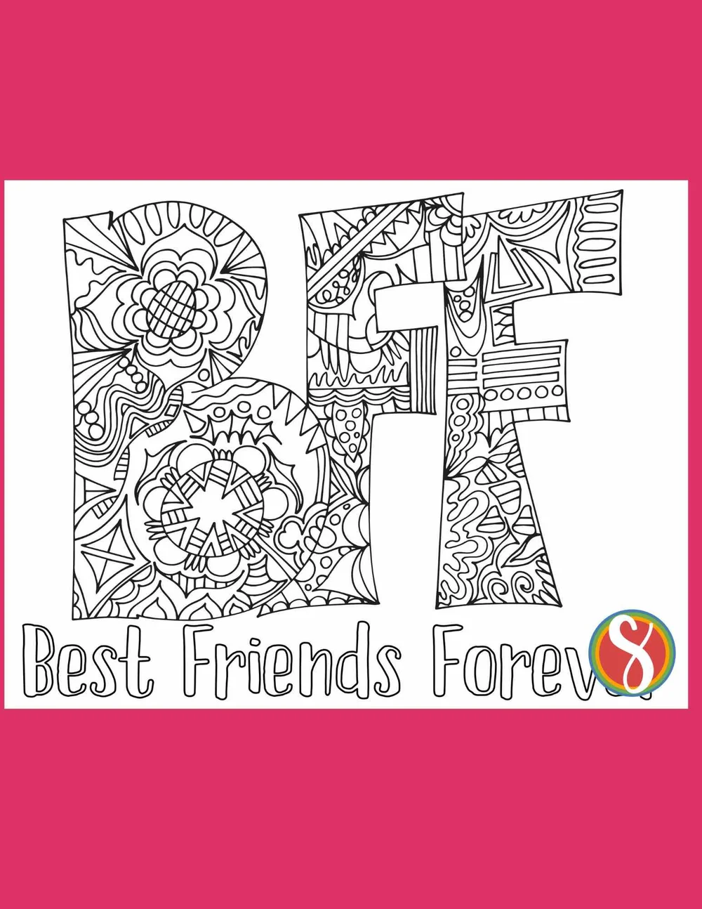 Free Best Friends Coloring Pages — Stevie Doodles