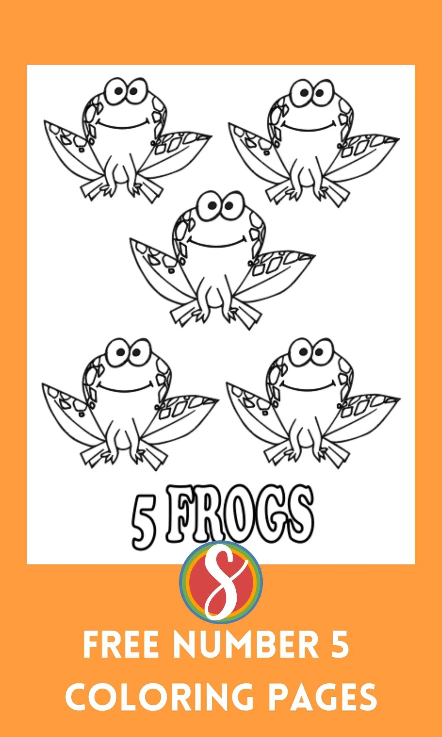 Cute Number 5 Bunny Coloring Page