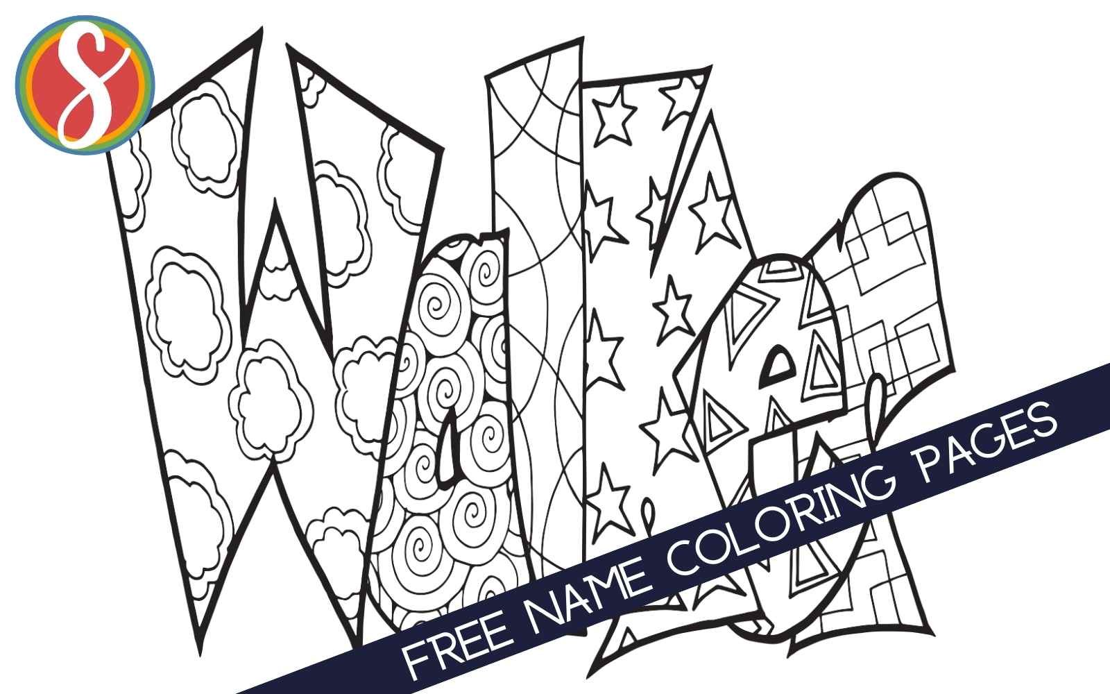 colorable "Walker" name coloring pages