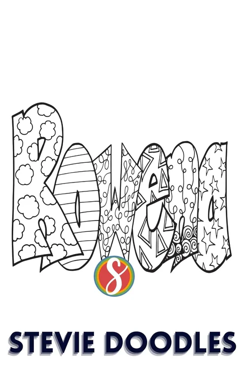 Free Rowena name Coloring Page — Stevie Doodles