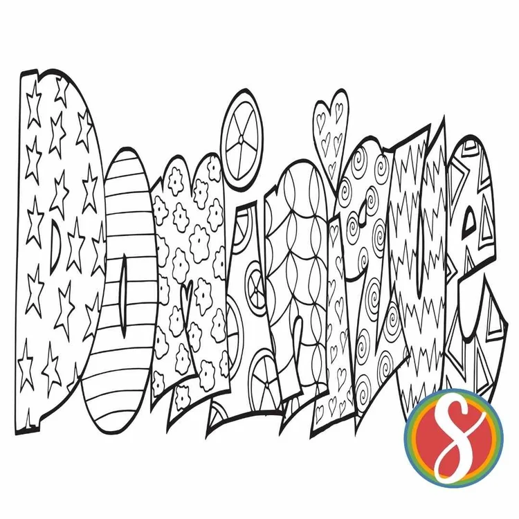 Free Dominique Name Coloring Page — Stevie Doodles