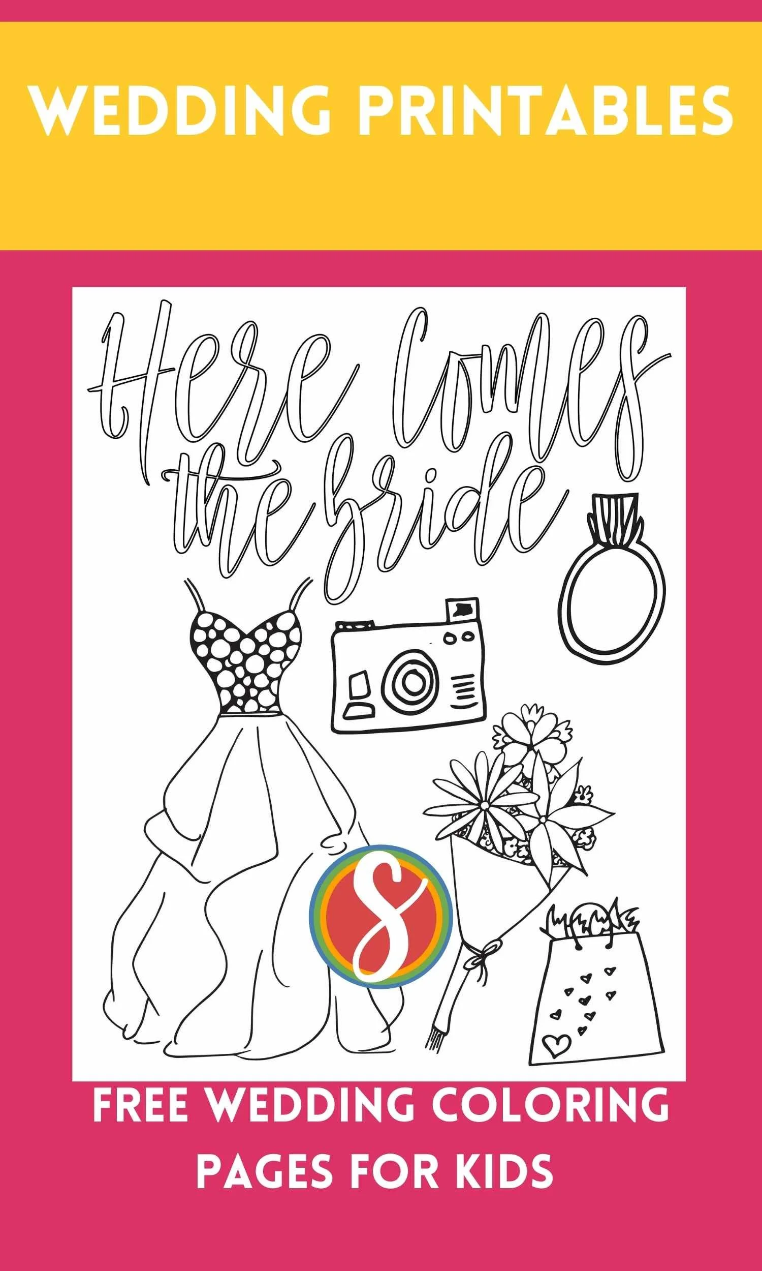 Free Wedding Coloring Pages — Stevie Doodles