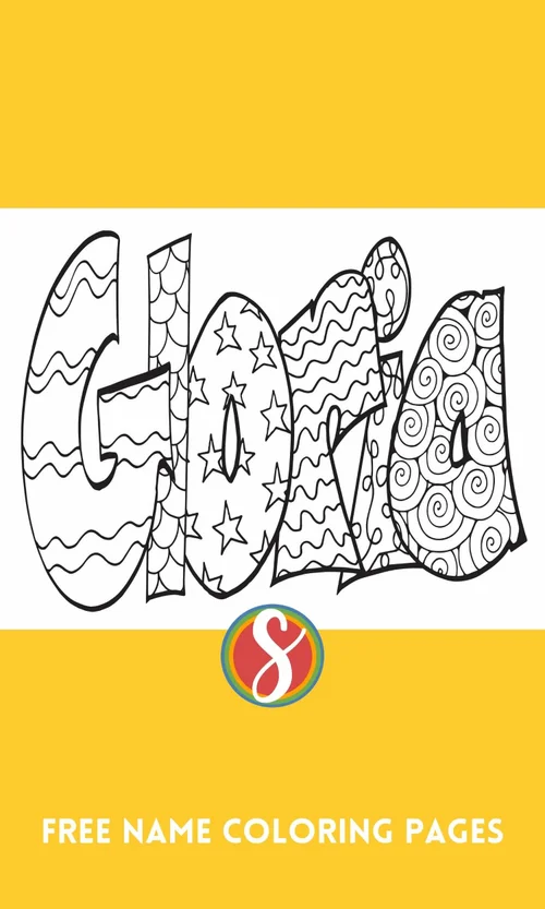 Free GLORIA Name Coloring Page Printable — Stevie Doodles