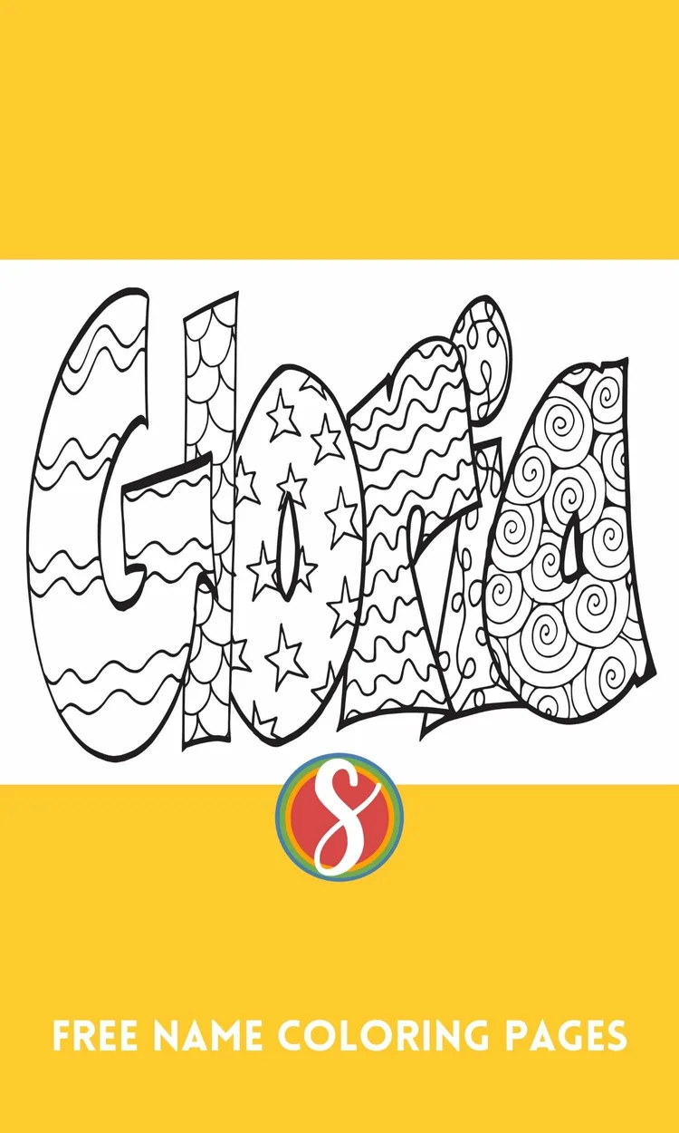 Free GLORIA Name Coloring Page Printable — Stevie Doodles