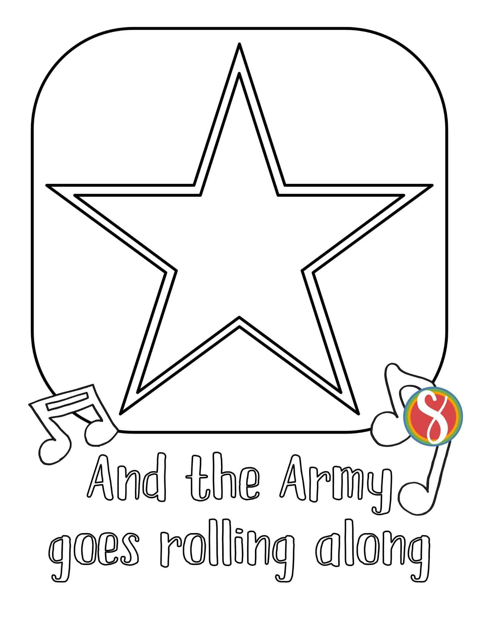 Free Army Birthday Coloring Pages — Stevie Doodles