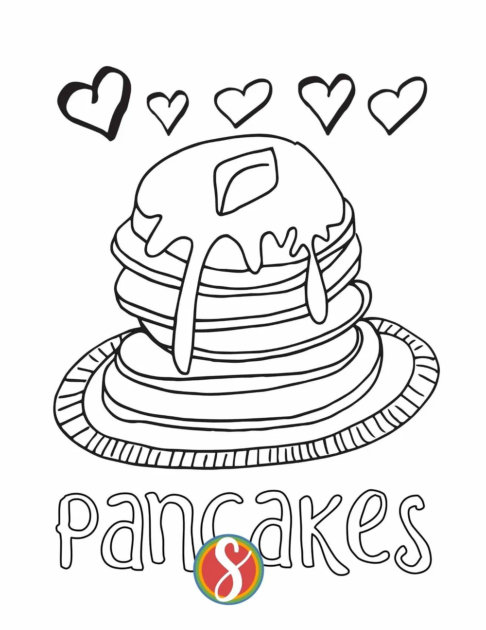 Free Pancakes Coloring Pages — Stevie Doodles