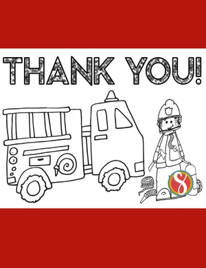 Free Fireman &amp; Firetruck Coloring Pages — Stevie Doodles