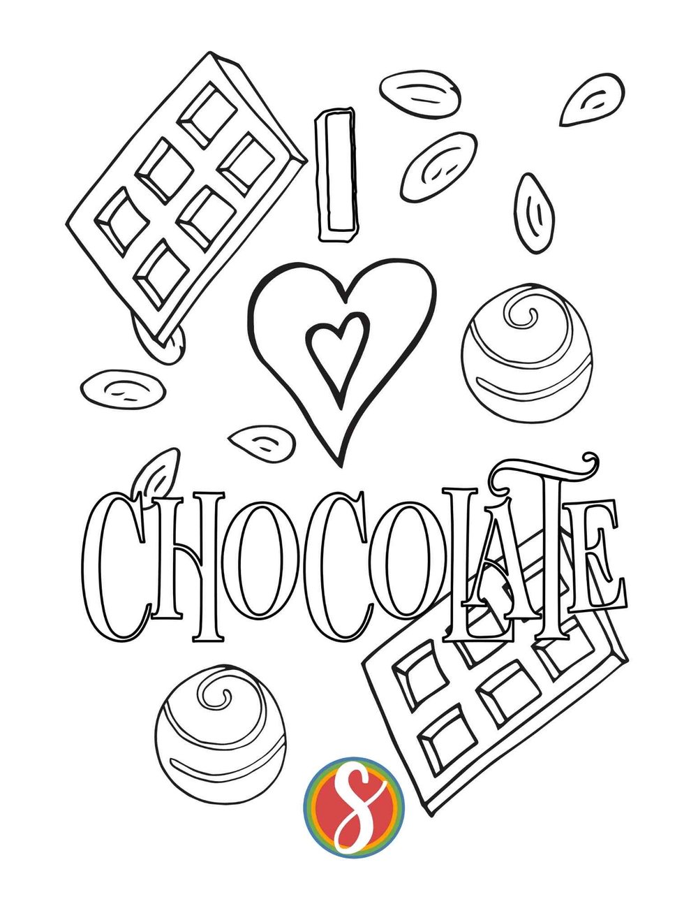 Free Chocolate Coloring Pages — Stevie Doodles