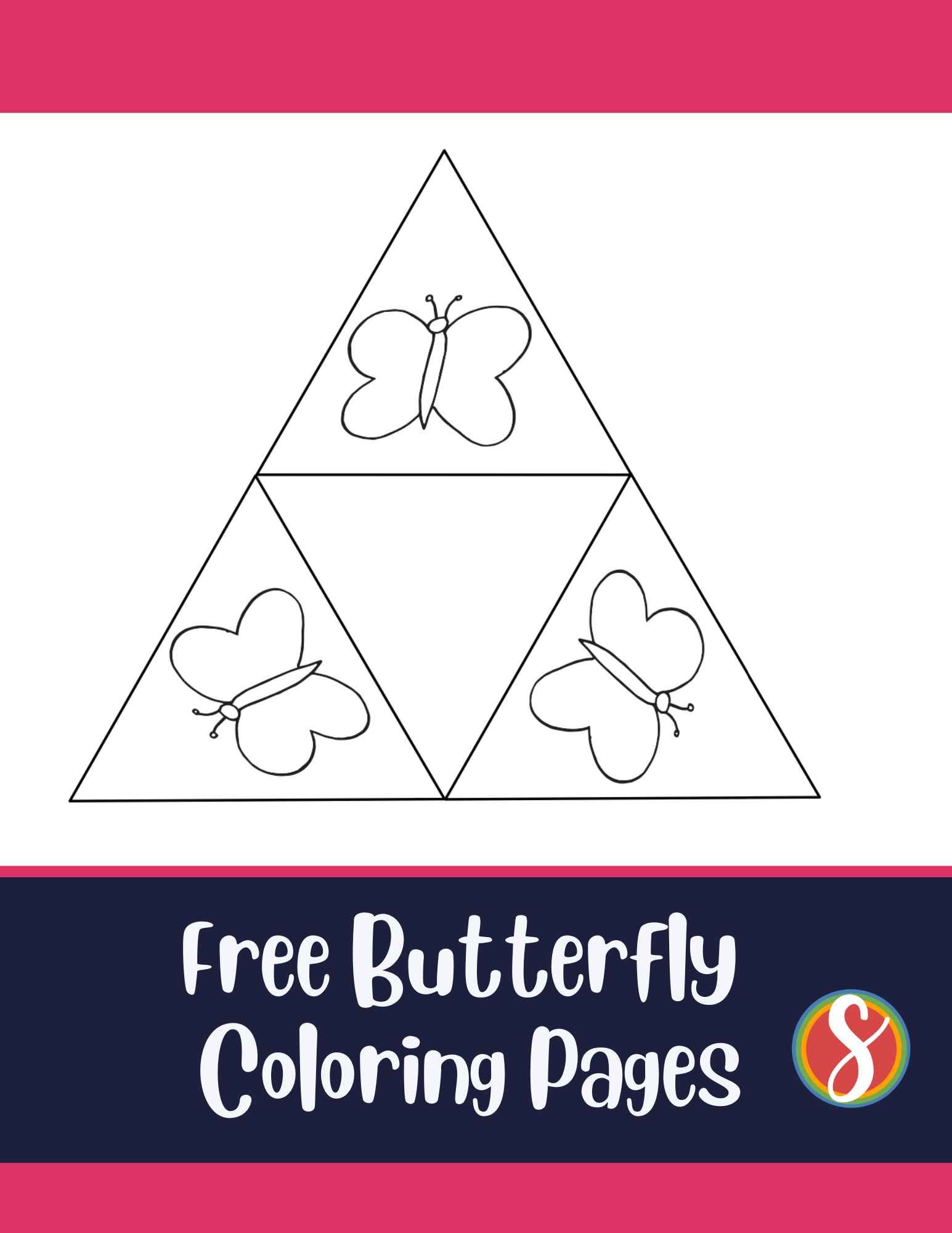 tetrahedron with butterflies printable