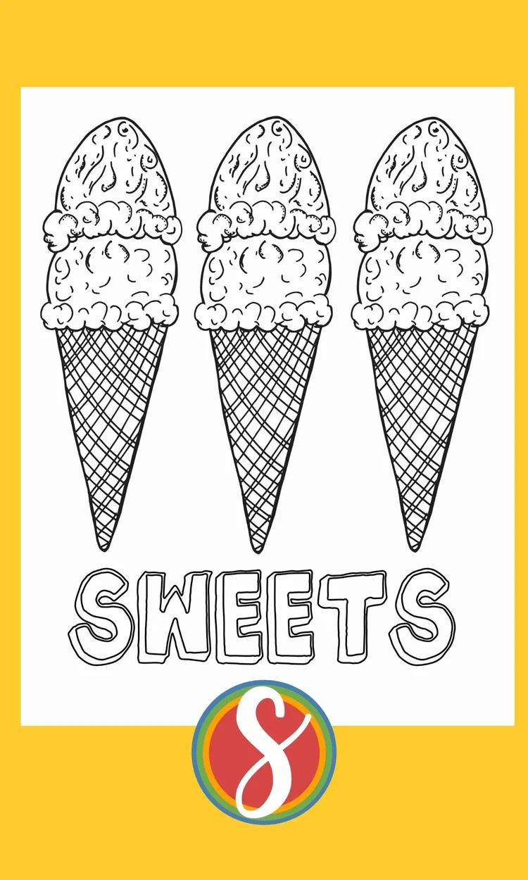 Free Coloring Pages Ice Cream — Stevie Doodles