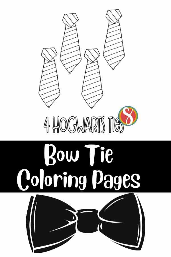 4 hogwarts ties colorable
