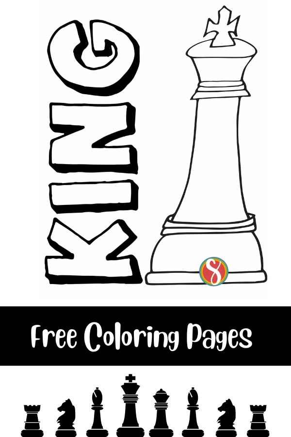 The chess board coloring page printable game