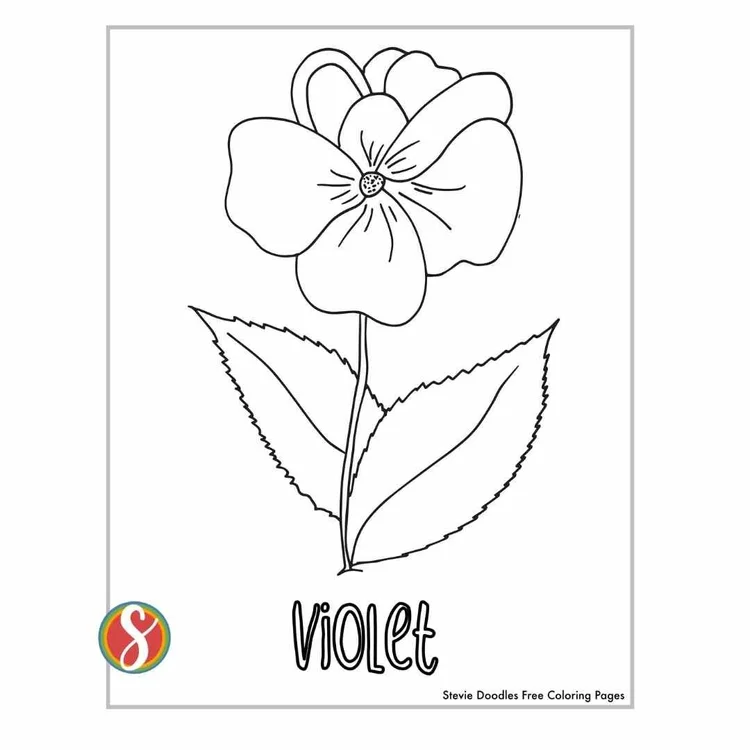 Free Violet Coloring Pages — Stevie Doodles