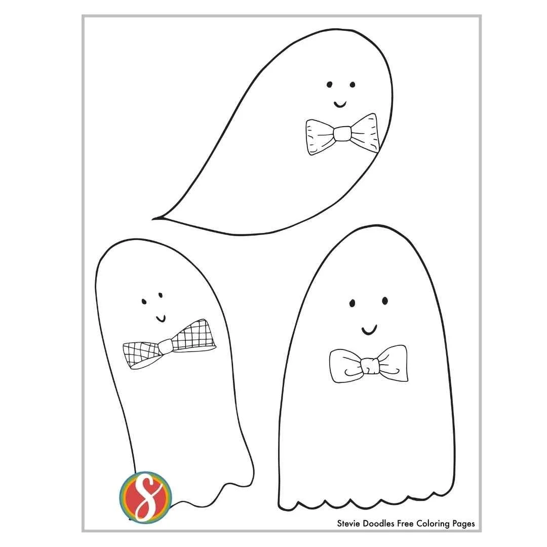 Free Ghost Coloring Pages — Stevie Doodles