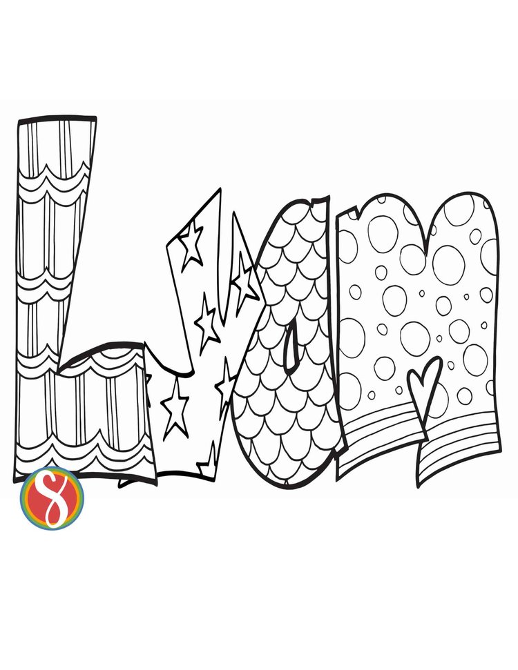 Free Lyam Name Coloring Pages — Stevie Doodles