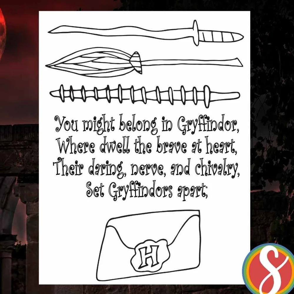 Free Gryffindor Coloring Pages — Stevie Doodles