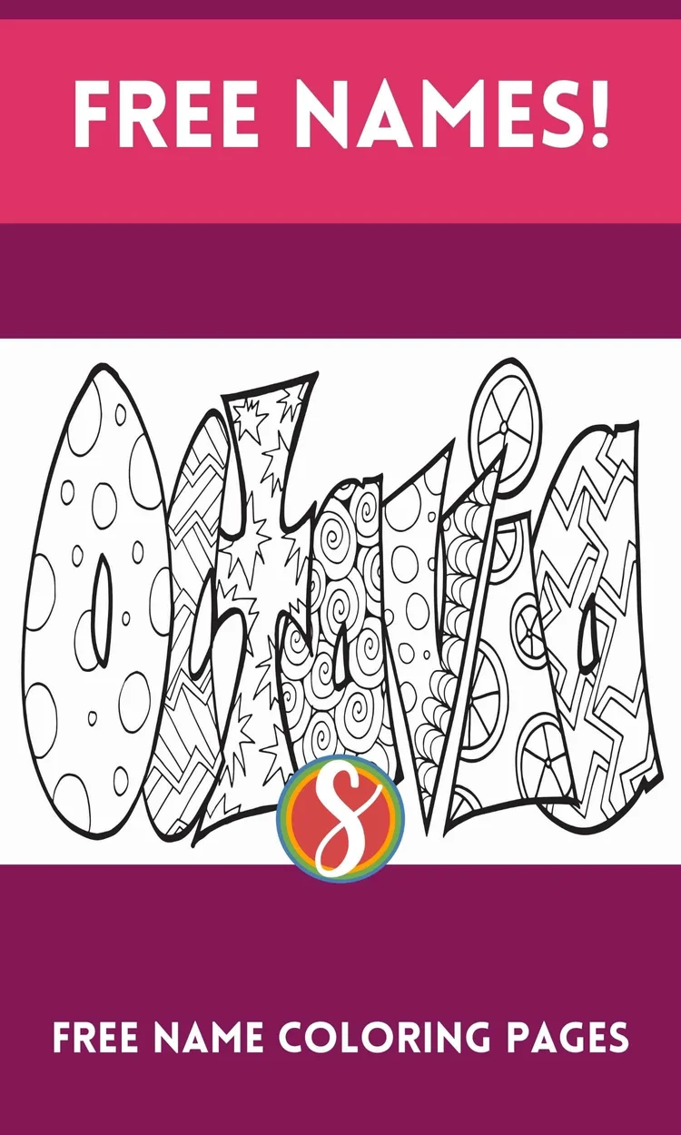 Octavia Name Colouring In Free OCTAVIA Name Coloring Page Printable — Stevie Doodles
