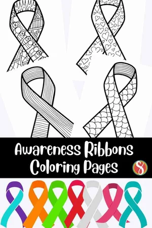 Free Awareness Ribbon Coloring Pages — Stevie Doodles