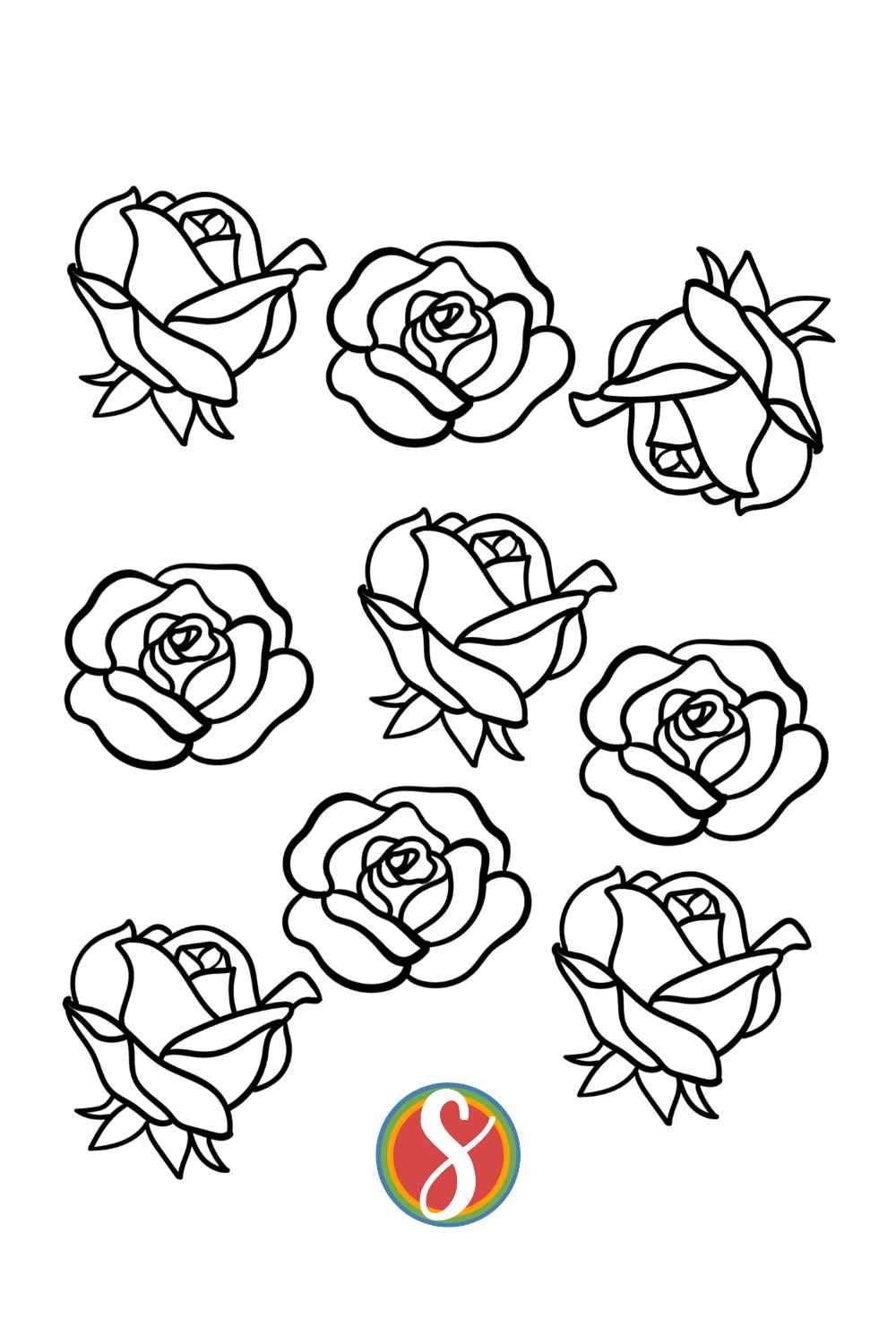 9 roses to color