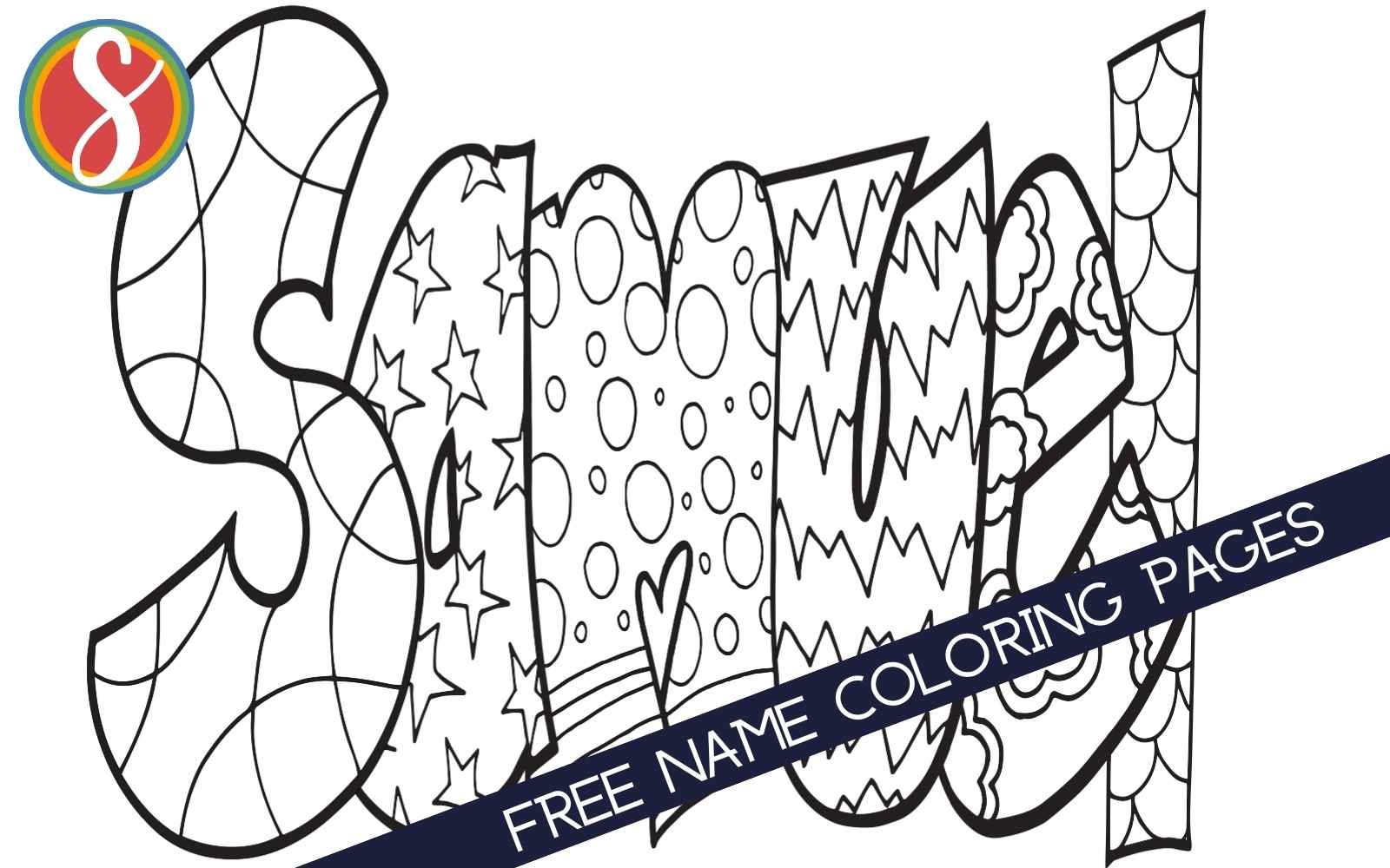colorable "Samuel" name coloring pages