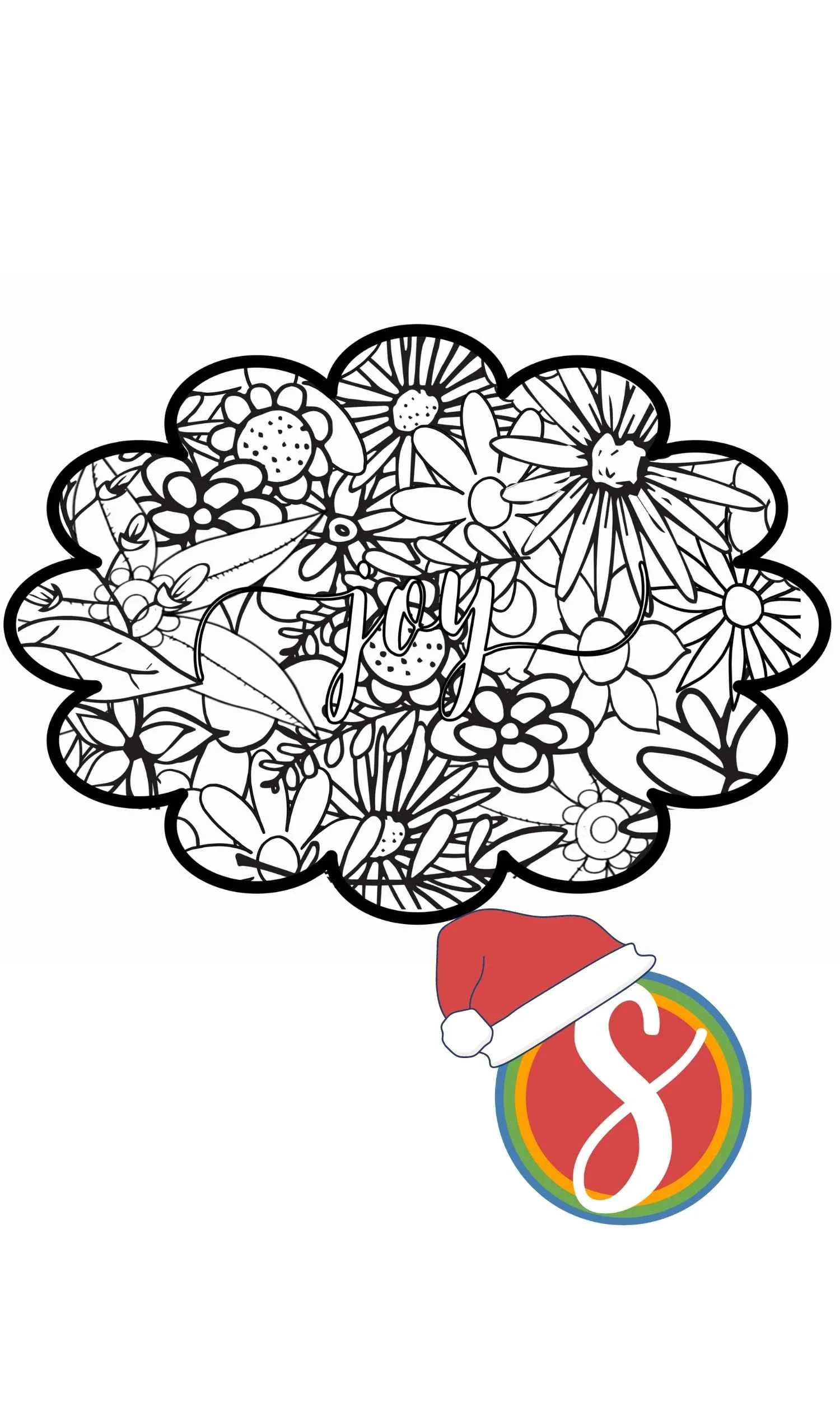 Christmas Joy Free Coloring Pages — Stevie Doodles
